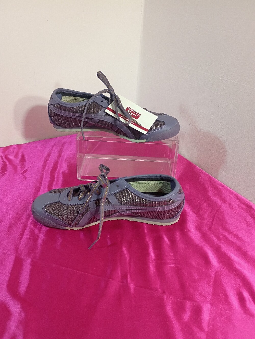 Asics Tiger Onitsuka MEXICO 66 D5M8N Womens 8.5 Purple Leather Running Shoes NEW